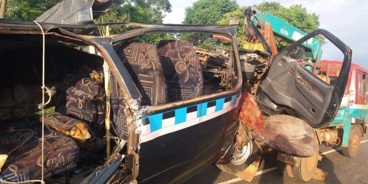 All 15 Occupants Killed after Taxi Rams into Stationary Lorry on Busia- Namayingo Highway.