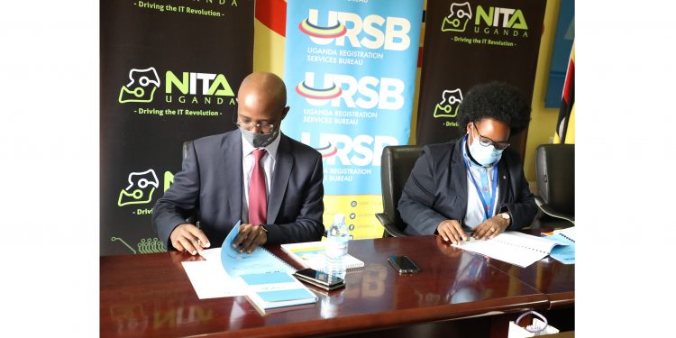 URSB Signs MoU with NITA-U for Provision of SMS Gateway Services