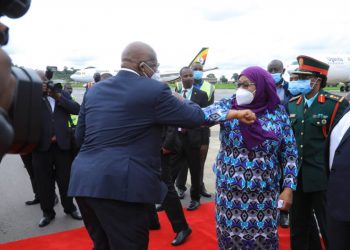 President Suluhu arrives in Uganda to Conclude oil Agreement