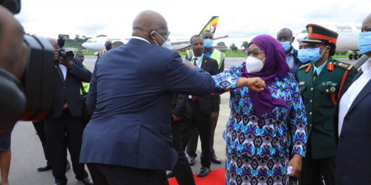 President Suluhu arrives in Uganda to Conclude oil Agreement