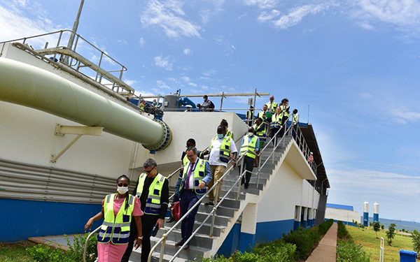 Photos: Minister Cheptoris, Development partners Inspect Katosi water Works