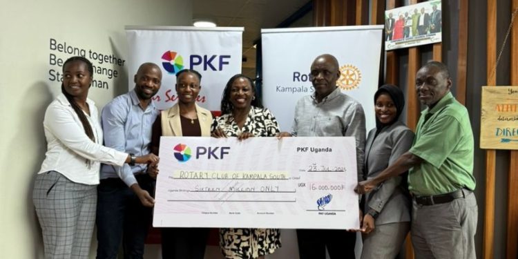 Rotary Governor Geoffrey Kitakule commends PKF Uganda for shs16m donation to upgrade Mengo Hospital Dialysis Center