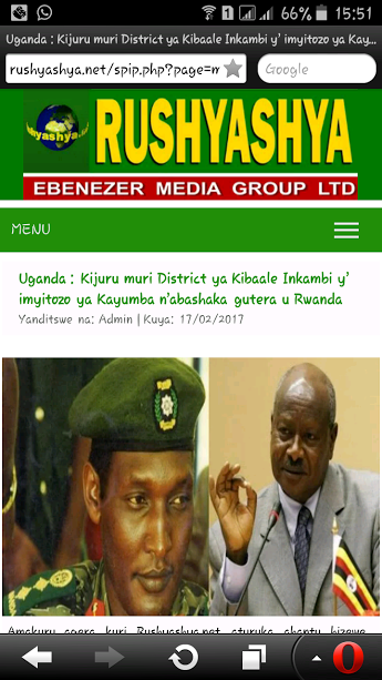 Rwanda newspaper:  Museveni training Nyamwasa rebels in Uganda