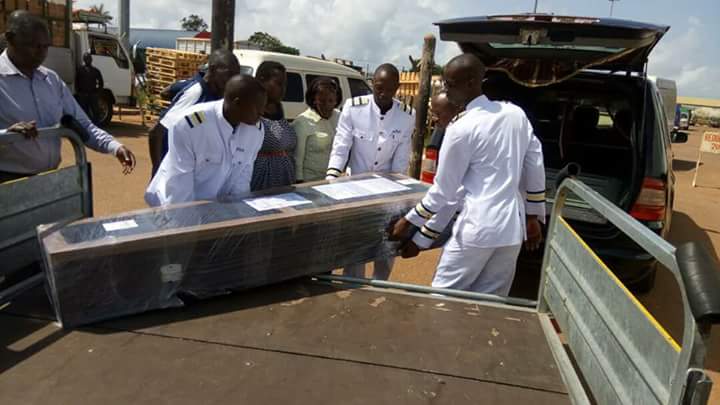 Body of Carol arrives at Entebbe airport
