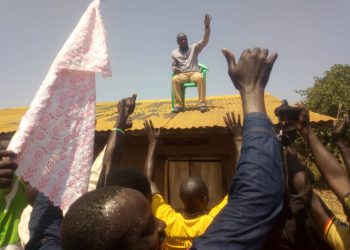 ICT Minister Ogwang Addresses Celebratory Rally From Rooftop