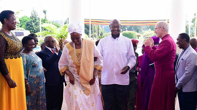 Photos: Amama Mbabazi among top Gov’t Officials who welcomed Archbishop of Canterbury at State House