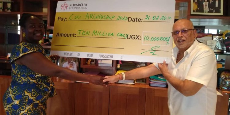 Tycoon Sudhir Donates shs.10m towards Installation of new Archbishop Kazimba