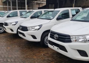 Accountability: Photos: 282 Pickup Trucks procured by Ministry of Health using Shs. 23.9Bn Covid donations