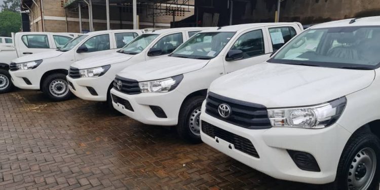 Accountability: Photos: 282 Pickup Trucks procured by Ministry of Health using Shs. 23.9Bn Covid donations