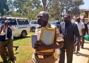 Photos: Francis Onebe arrives at Makindye Court