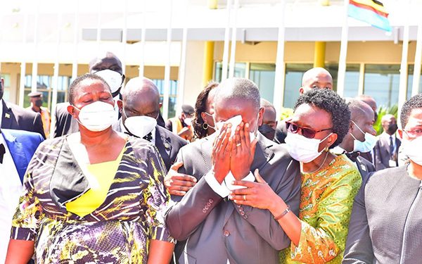 GRIEF-TEARS-PAIN: Among, Tayebwa break Down as Oulanyah’s body Returns