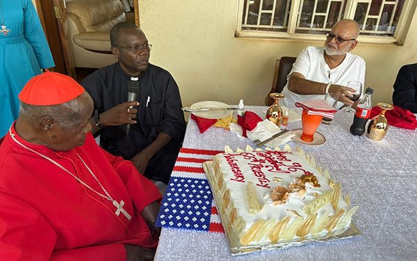 Pictures: Tycoon Sudhir throws early Xmas party for Cardinal Wamala on his 96th birthday