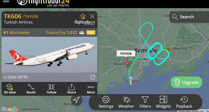 Bird strike Forces Turkish airlines Aircraft  to Return to Entebbe moments After takeoff