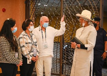 NAM: First Lady praises workaholic Sudhir for Swift and Efficient preparation of Convention Centre