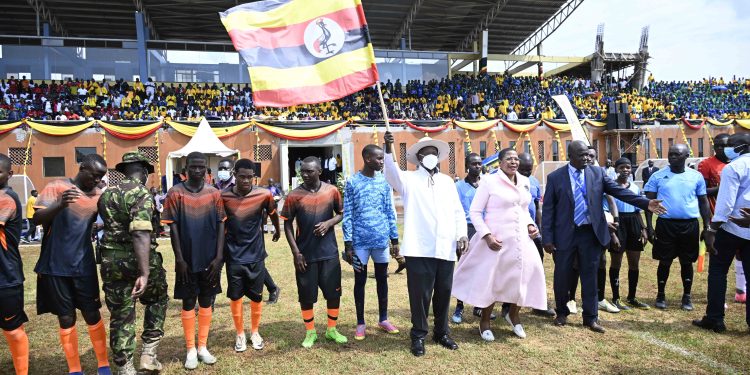 Tycoons led by Sudhir storm Bukedea as Museveni commissions Speaker Among’s stadium
