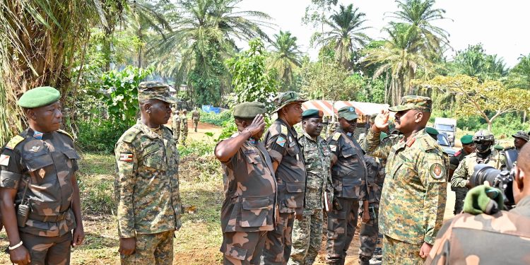 Battle-hardened Gen. Muhoozi  visits Joint Operation Shujaa Forces in DRC jungles