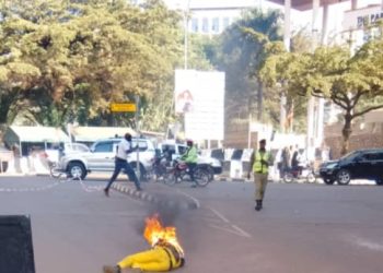 NRM supporter Burns himself at Parliament citing Neglect and Harassment by NUP